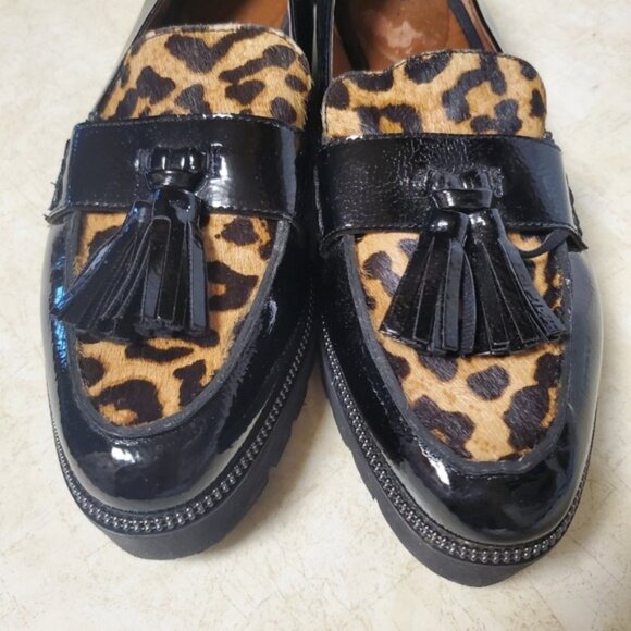 Platform Loafer Leopard Calf hair Patent Leather BRODY 8.5 - Picture 12 of 16